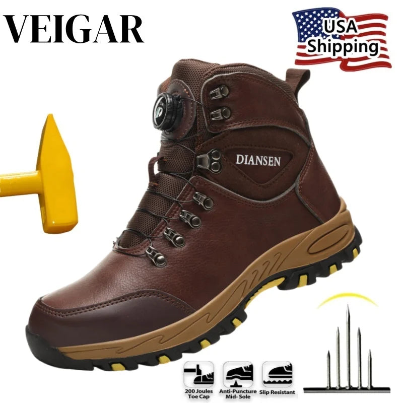 High Top Shoes Steel Toe Shoes Men Women waterproof boots