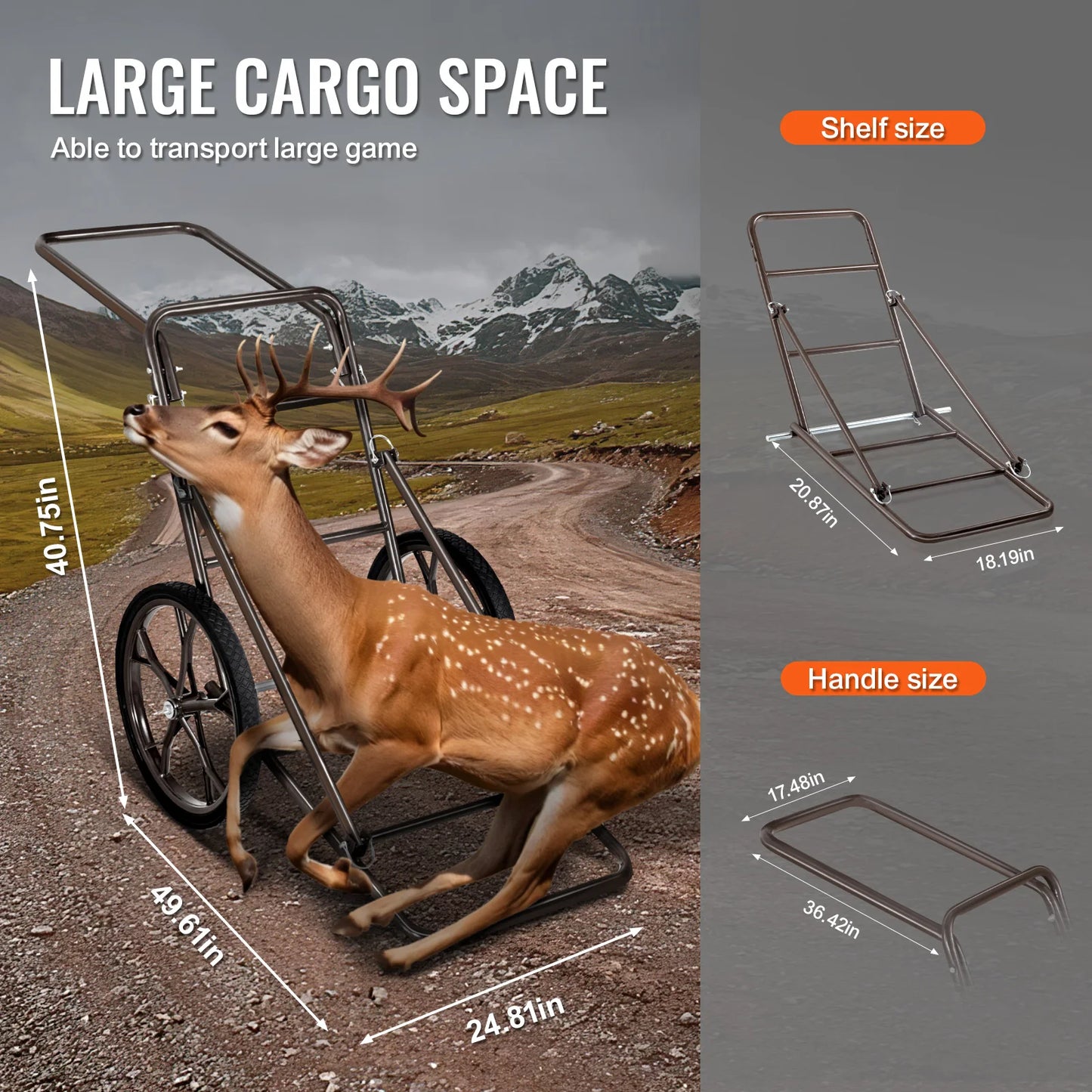 Deer Cart 500 LBS Capacity Folding Game Cart