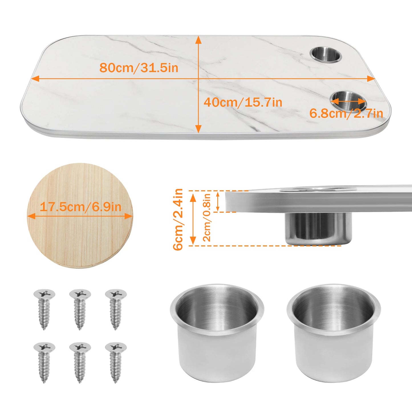 Detachable RV Table Set 31.5" x 15.7"