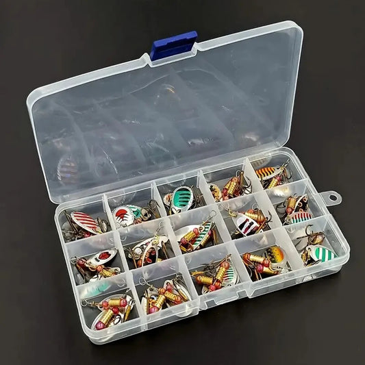 30pcs Metal Spoon Spinner Fishing Lure