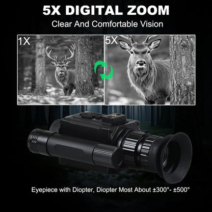 HD 1080P Night Vision Goggles 940nm IR 5X Zoom Night Vision Monocular