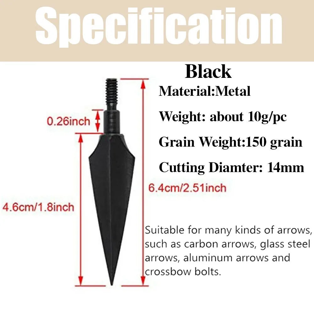 Arrowheads 12/24pcs 150 Grain High Carbon Steel Screw-in Tips for Compound Recurve Bow Hunting Shooting Accessories