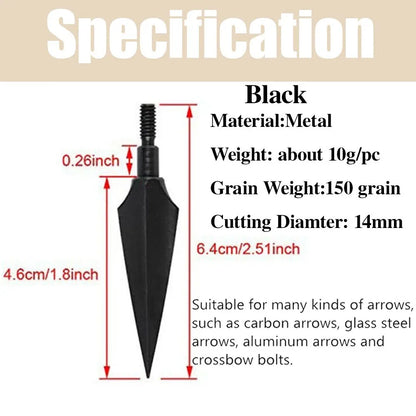 Arrowheads 12/24pcs 150 Grain High Carbon Steel Screw-in Tips for Compound Recurve Bow Hunting Shooting Accessories