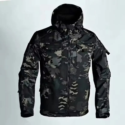 Autumn Winter Tactical Jackets Men Windproof Hooded Outdoor Functional Multi-pockets