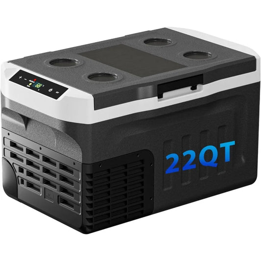 12 Volt Car Refrigerator 22QT Compact Mini Fridge for Truck RV Camper SUV Travel Camping Road
 Trips with Compressor Cooler -4-6