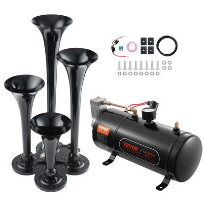 Train Horns Kit, 4 Trumpet Air Horn Kit,