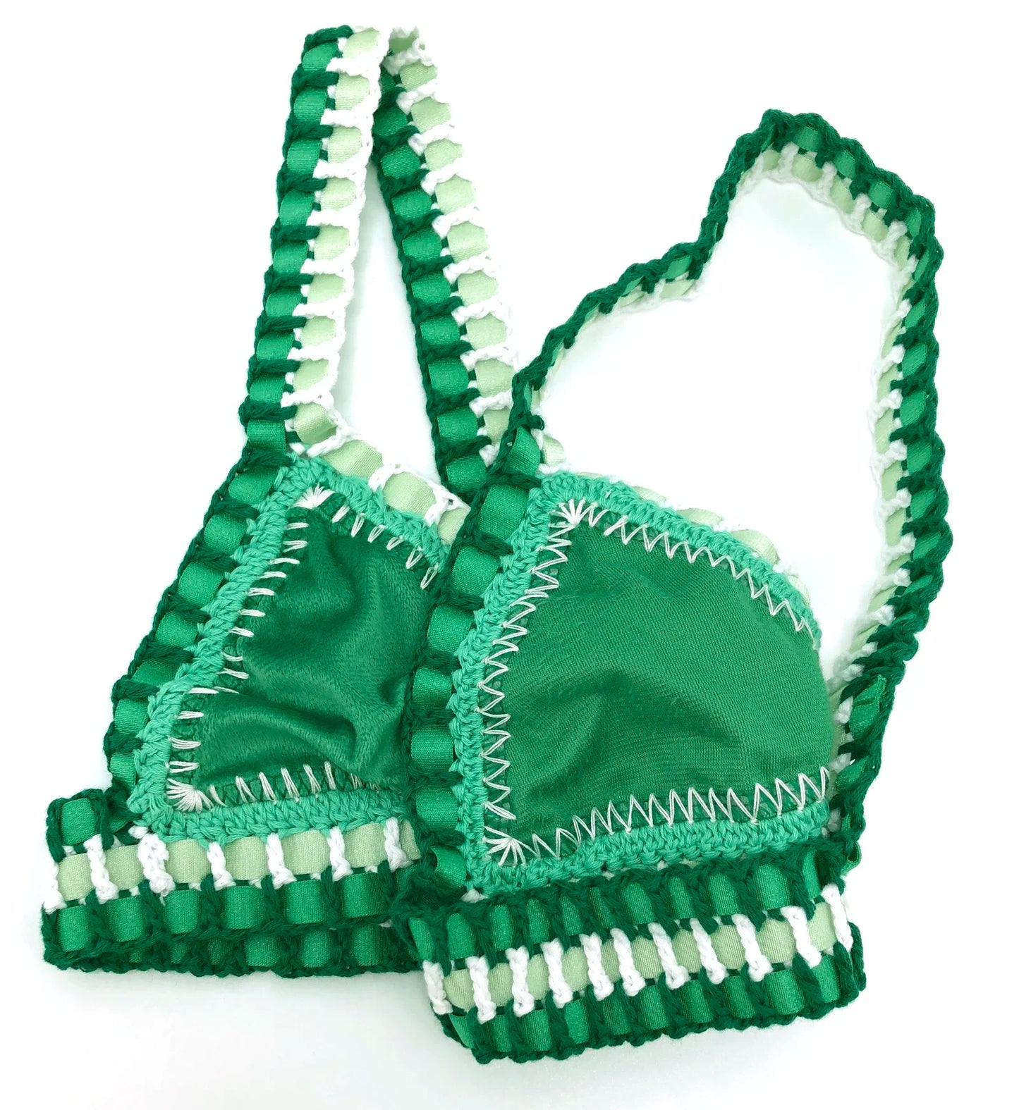 2024 Pink Crochet Handmade Triangle Bikini Set