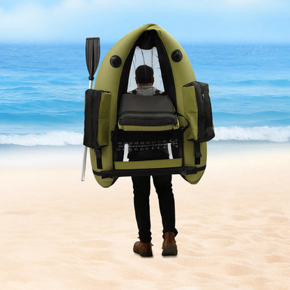 Inflatable Fishing Boat Waterproof Green