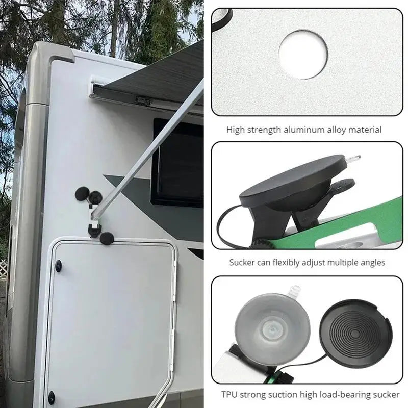 Heavy Duty Suction Cups RV Awning Fixed Support Bracket
