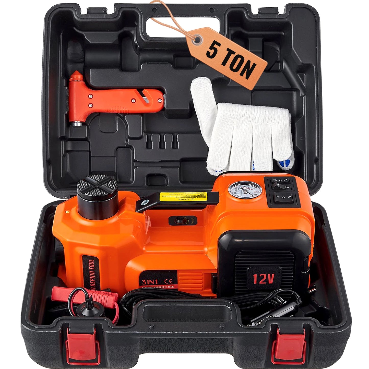 5T Electric Car Jack Hydraulic Car Jack with Built-in Inflatable Pump