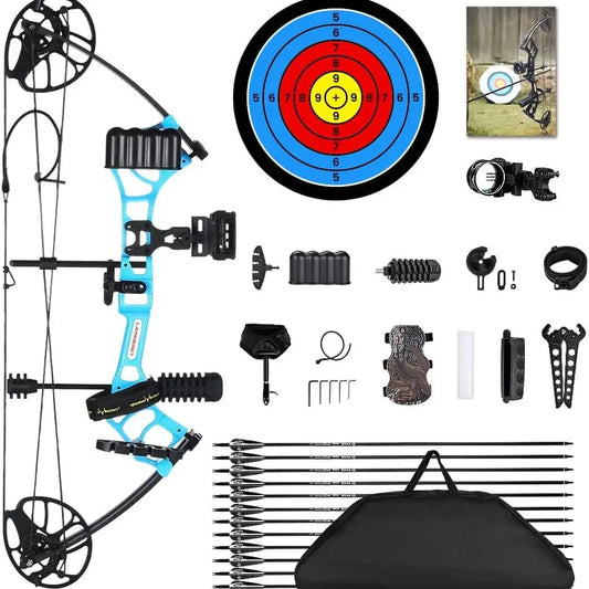 2025 New Archery Compound Bow Set for Adults & Youth, 0-50 lbs Draw, 290fps, USA-Made Limbs, Complete Hunting Gear