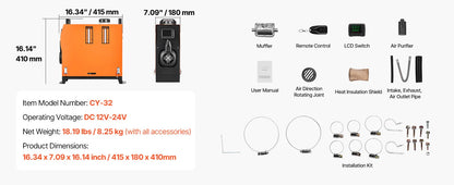 Diesel Heater 8KW Diesel Air Heater with LCD Panel and Remote Control Parking Heater Low Noise for Truck Trailer Boat