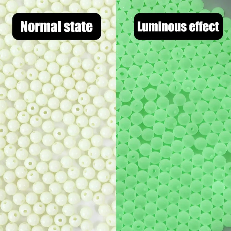 Luminous Beads Fishing Space Beans 4mm 5mm 6mm 8mm Soft Rubber Lure