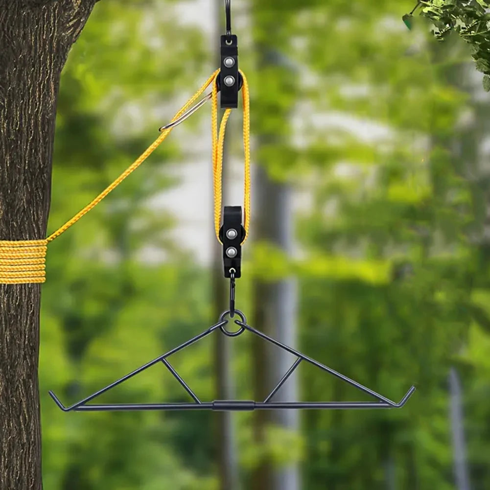 700LB Capacity Elk Hoist Pulley Lift System Deer Hunting Accessories Gift Set