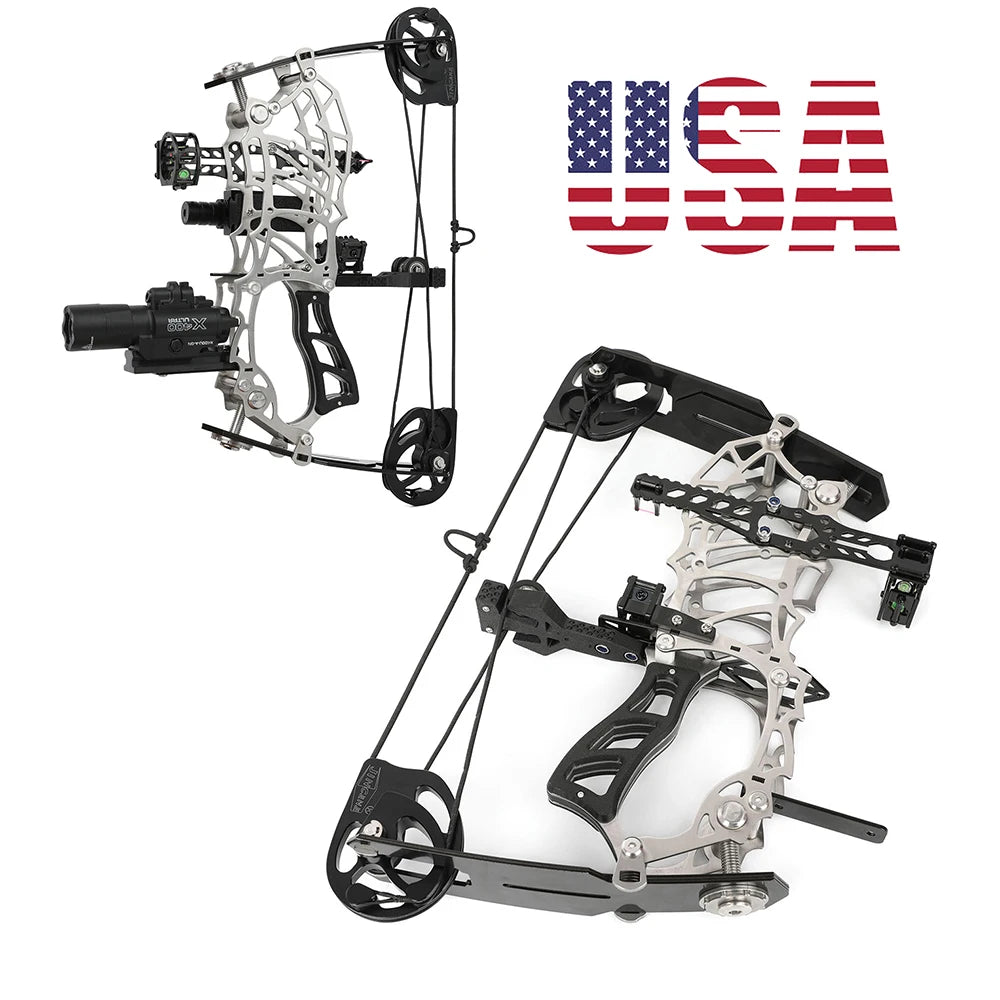 15-32lbs Adjustable Archery Compound Bow Carbon Fiber Grip Right Hand Beginners Teen Youth Target Practice Shooting Pulley Bow
