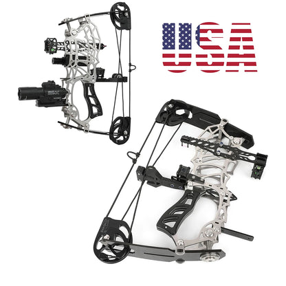 15-32lbs Adjustable Archery Compound Bow Carbon Fiber Grip Right Hand Beginners Teen Youth Target Practice Shooting Pulley Bow