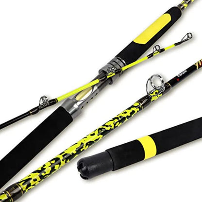 Catfish Fishing Rod 1 Piece 2 Piece Portable Outdoor Angling 6'6 7'6 8' 10'