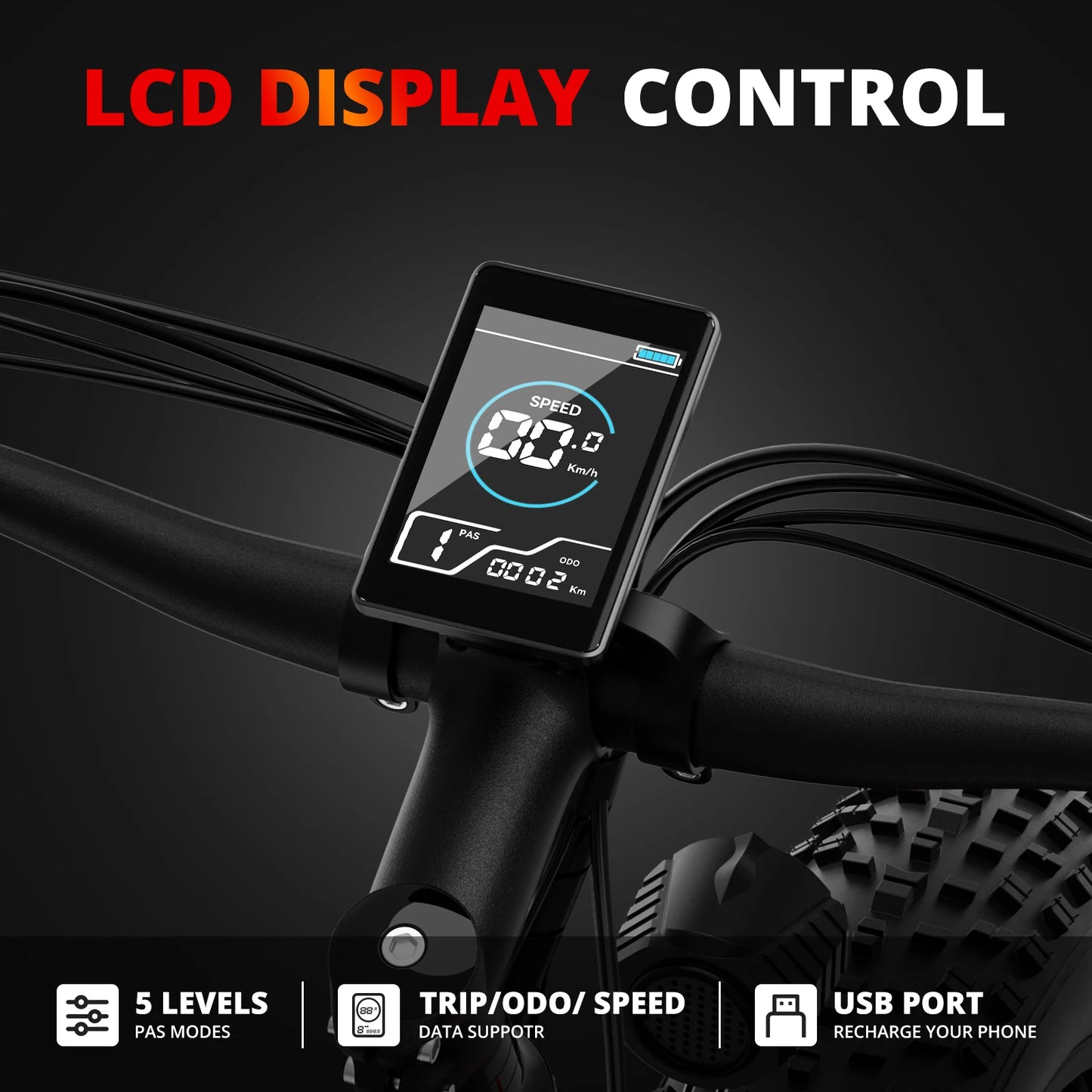 EB26 Electric Bike for Adults 1000W Electric Bicycle 48V 15AH E Bike 26" Fat Tire Mountain 31mph Dual Shock