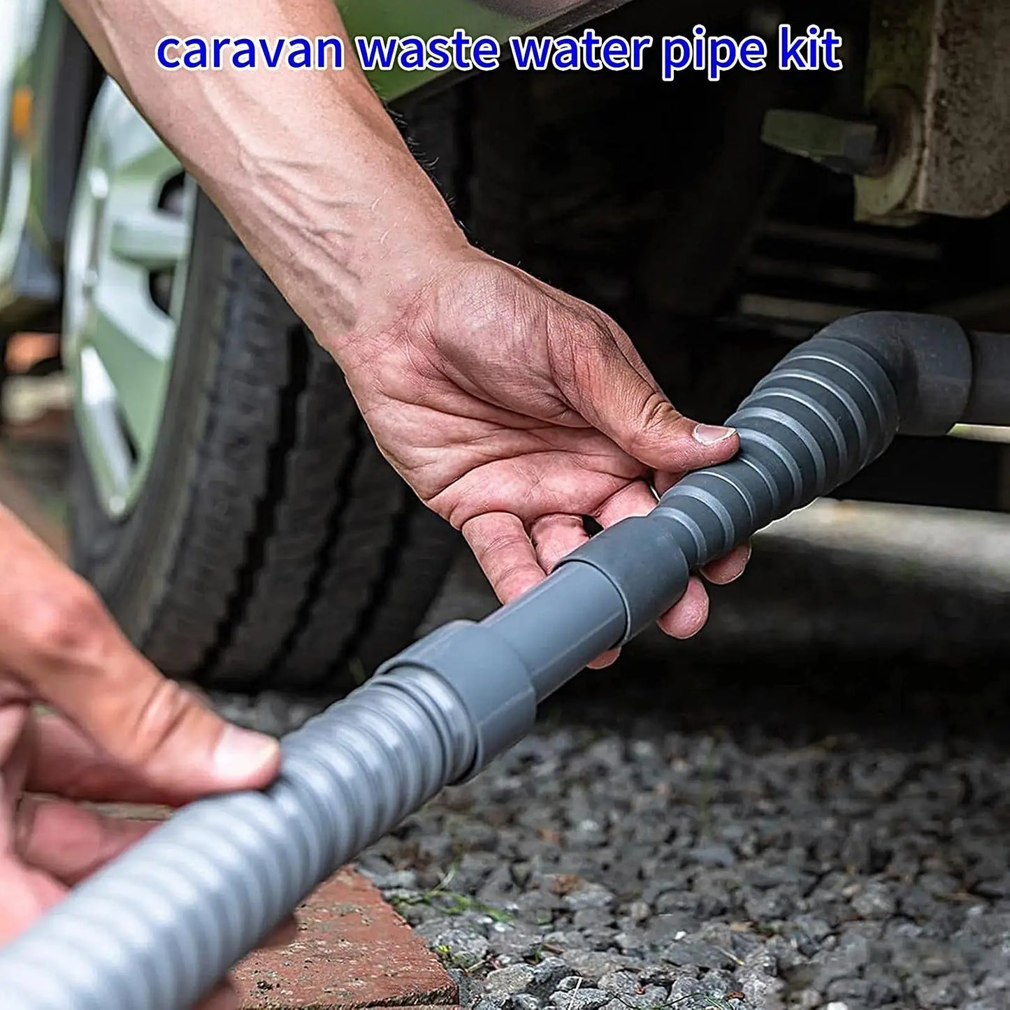 3/4/ 5m Caravan Sewer Pipe Kit Foldable RV Trailer Sewer Hose With Adjustable Adapter And Clamp Leakproof RV Hose Rv Accessories