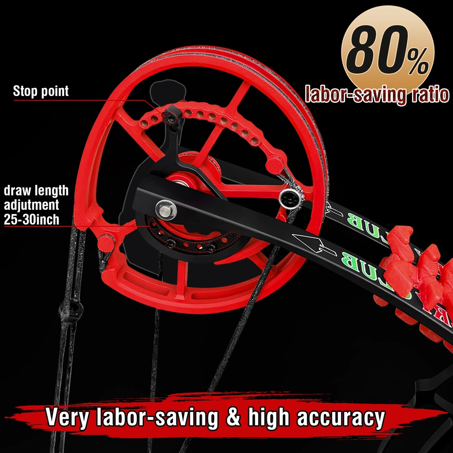 Archery Compound Bow Kit, Arrows & Steel Balls Dua Use Beginners Bow,30-70LBS Draw Weight, Short 19" Axle CNC Metal Frame,