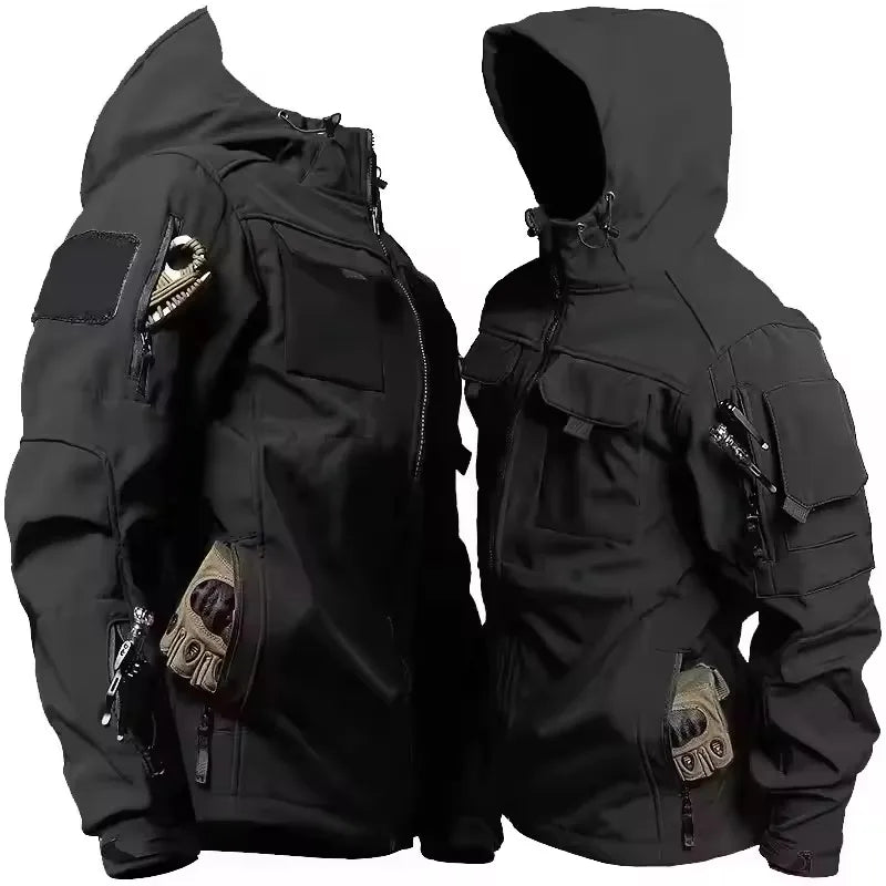 Autumn Winter Tactical Jackets Men Windproof Hooded Outdoor Functional Multi-pockets
