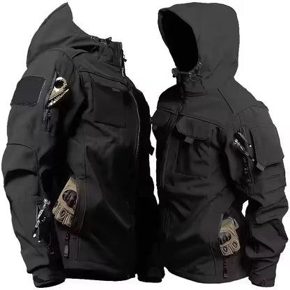 Autumn Winter Tactical Jackets Men Windproof Hooded Outdoor Functional Multi-pockets
