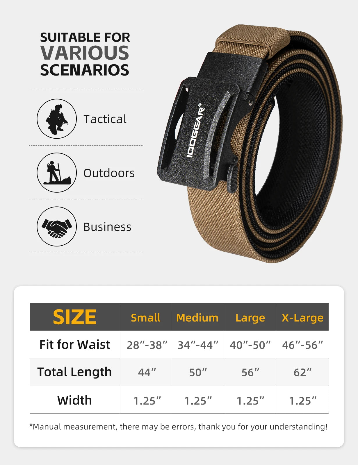 IDOGEAR Tactical Ratchet Belt