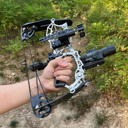 15-32lbs Adjustable Archery Compound Bow Carbon Fiber Grip Right Hand Beginners Teen Youth Target Practice Shooting Pulley Bow