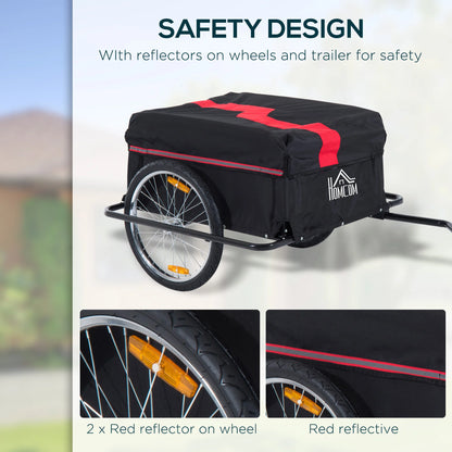 Aosom Elite Two-Wheel Bicycle Large Cargo Wagon Trailer with Folding Storage