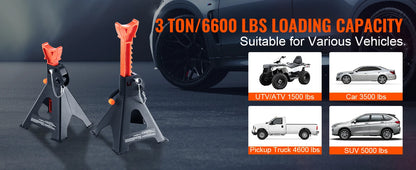 Jack Stands 3/6 Ton Capacity Car Jack Stands