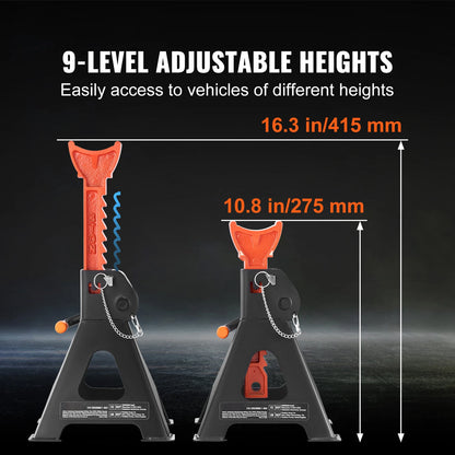 Jack Stands 3/6 Ton Capacity Car Jack Stands