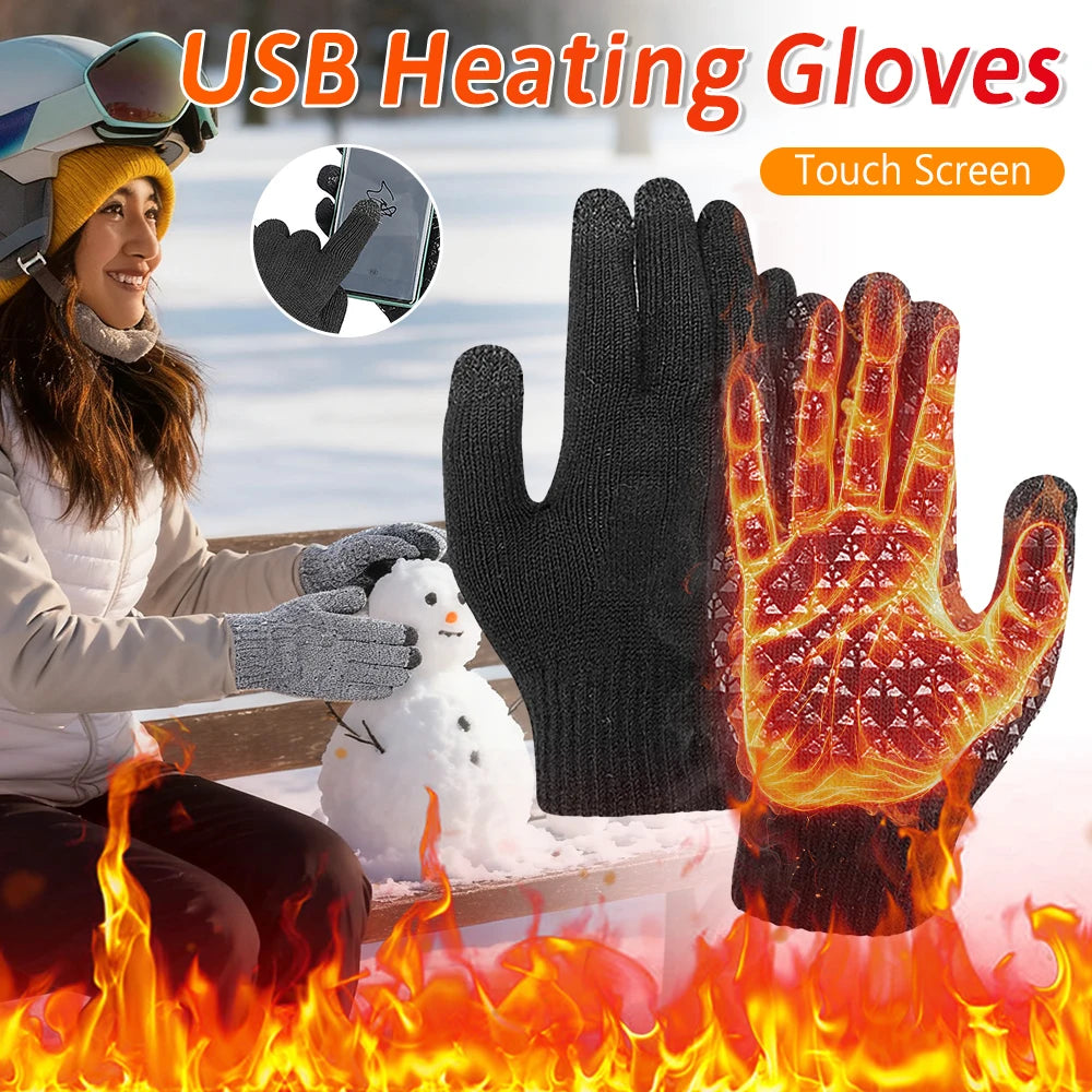 5V Heated Gloves Touch Screen Winter Moto Heated Gloves