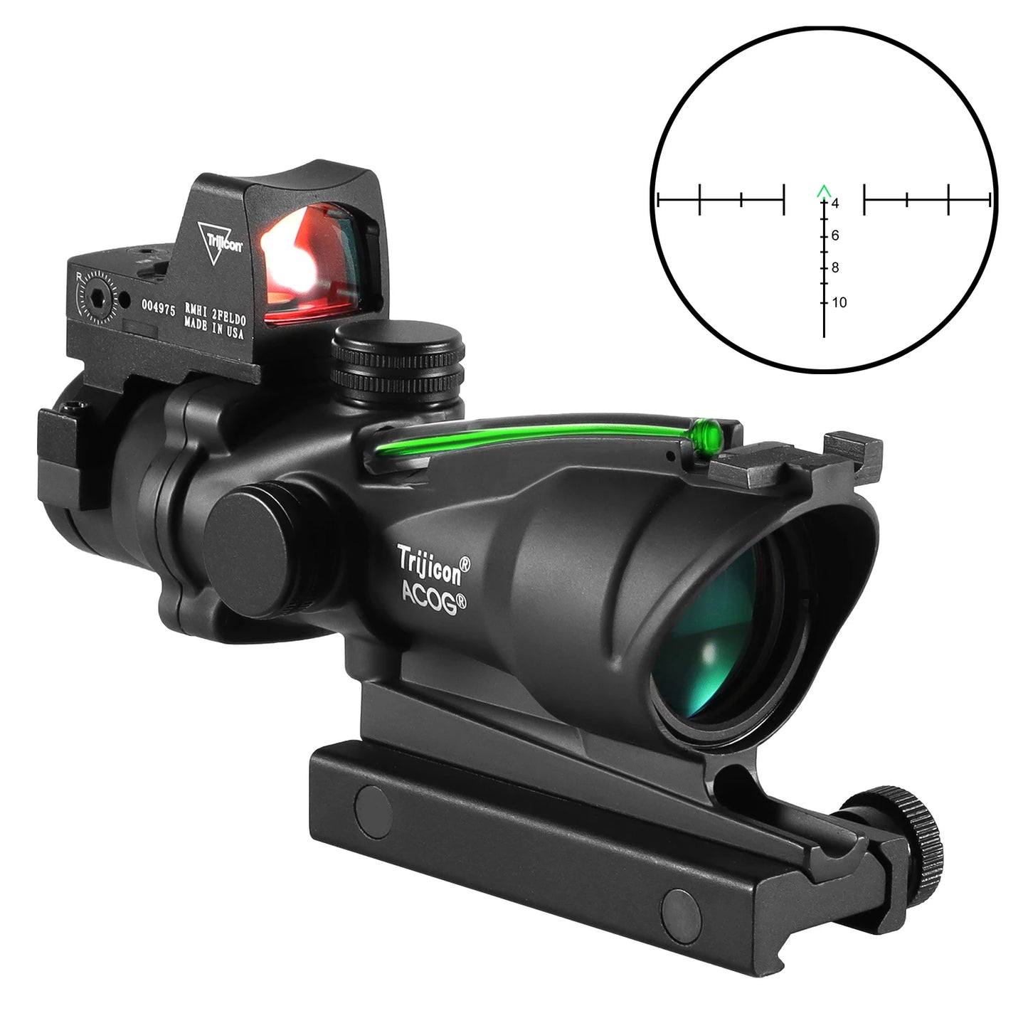 Adjustable 4x32 Red Dot 1x 4x Scope Red Dot 20mm Rail Scope