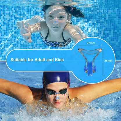 Swimming nose clip, 14 packs of waterproof silicone swimming nose plugs, suitable for children and adults, multi-colored