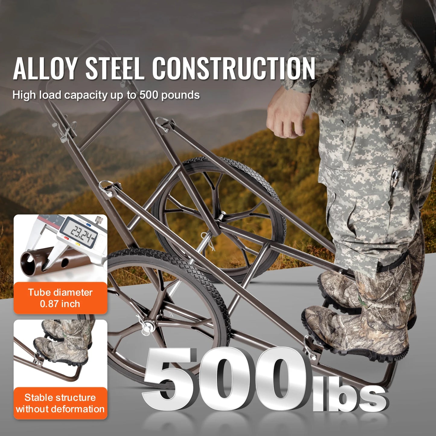Deer Cart 500 LBS Capacity Folding Game Cart
