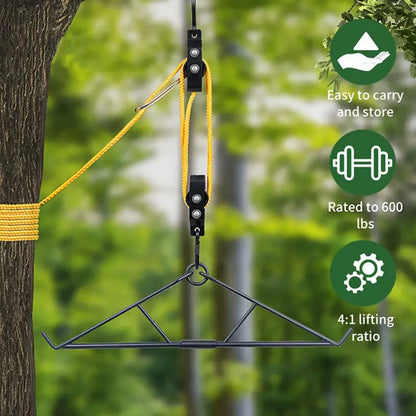 700LB Capacity Elk Hoist Pulley Lift System Deer Hunting Accessories Gift Set