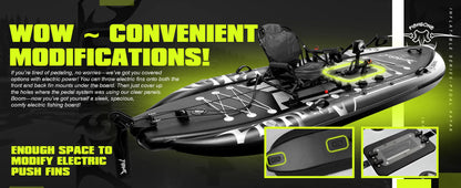 Spatium Fishing Kayak Boat Pedal Drive Sit on Top Pedal Drive Kayak Power System Orientation System, 11'*48"*6",Capacity 660LBS
