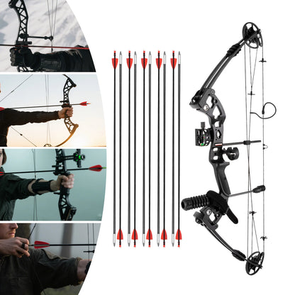 Compound Bow Adults, Right Hand, Hunting Kit: 3 Pin Lighted Sight for Hunting,