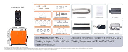 Diesel Heater 8KW Diesel Air Heater with LCD Panel and Remote Control Parking Heater Low Noise for Truck Trailer Boat