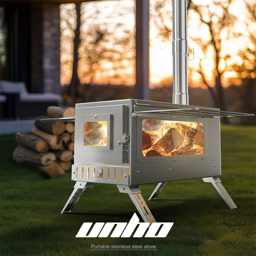 Stainless Steel Outdoor   Burning Stove   Hot Tent Wood Grill
