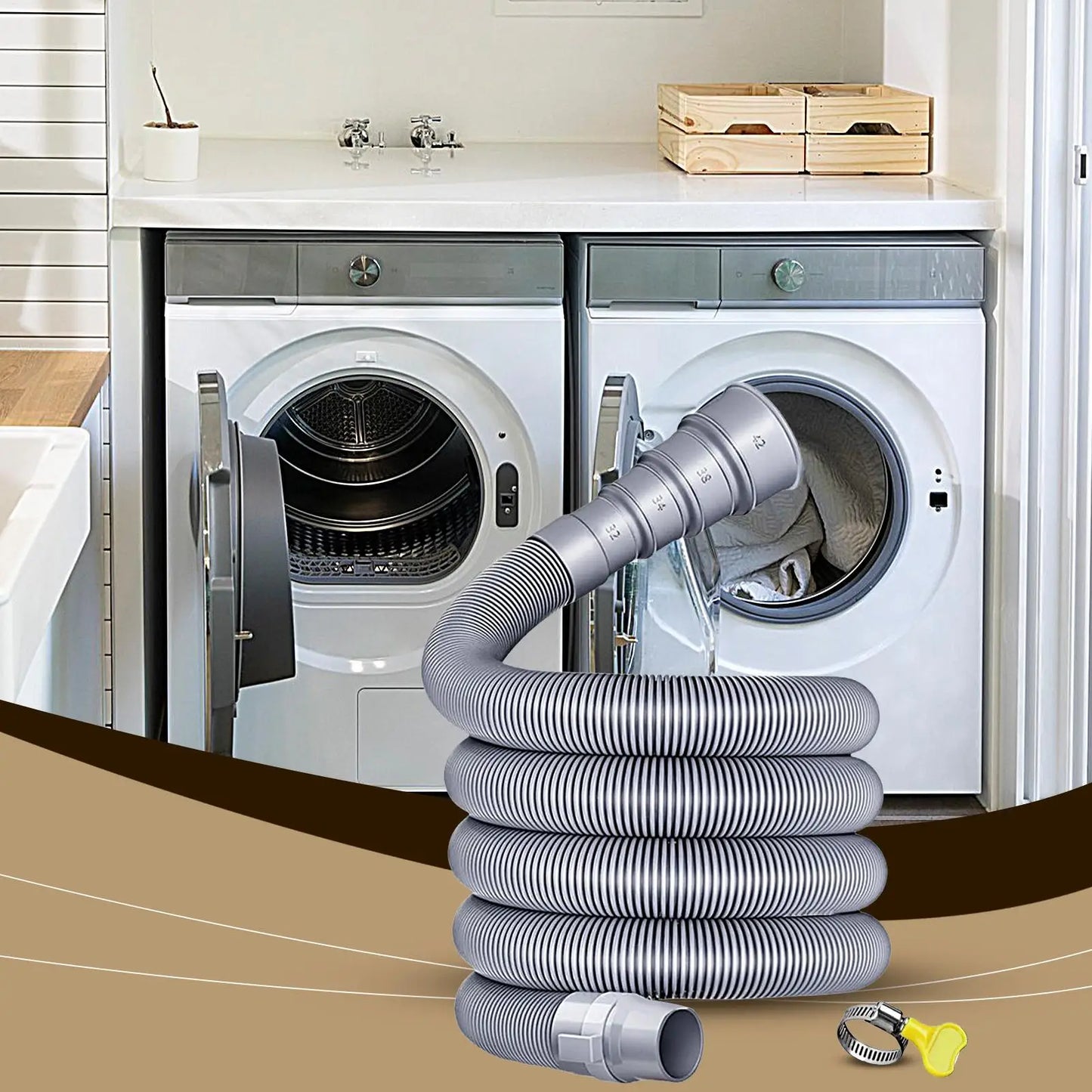 3/4/ 5m Caravan Sewer Pipe Kit Foldable RV Trailer Sewer Hose With Adjustable Adapter And Clamp Leakproof RV Hose Rv Accessories