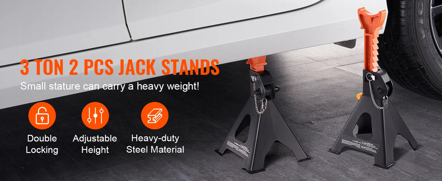 Jack Stands 3/6 Ton Capacity Car Jack Stands