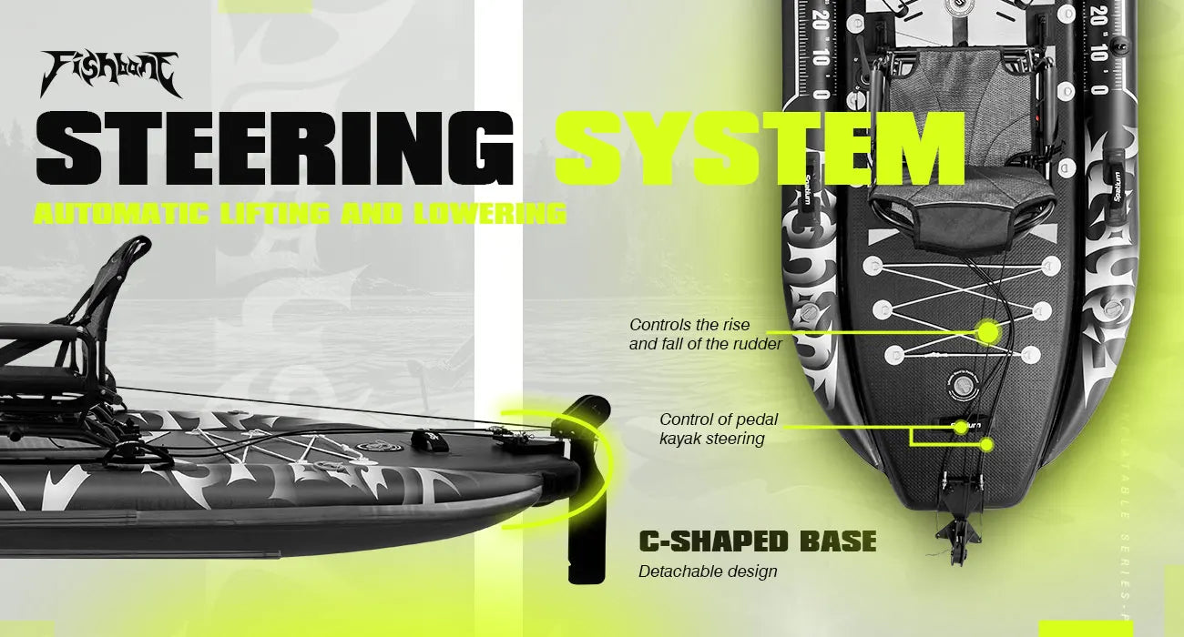 Spatium Fishing Kayak Boat Pedal Drive Sit on Top Pedal Drive Kayak Power System Orientation System, 11'*48"*6",Capacity 660LBS