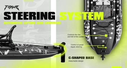 Spatium Fishing Kayak Boat Pedal Drive Sit on Top Pedal Drive Kayak Power System Orientation System, 11'*48"*6",Capacity 660LBS