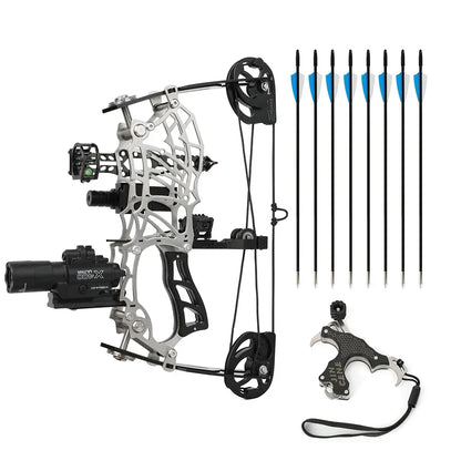 15-32lbs Adjustable Archery Compound Bow Carbon Fiber Grip Right Hand Beginners Teen Youth Target Practice Shooting Pulley Bow
