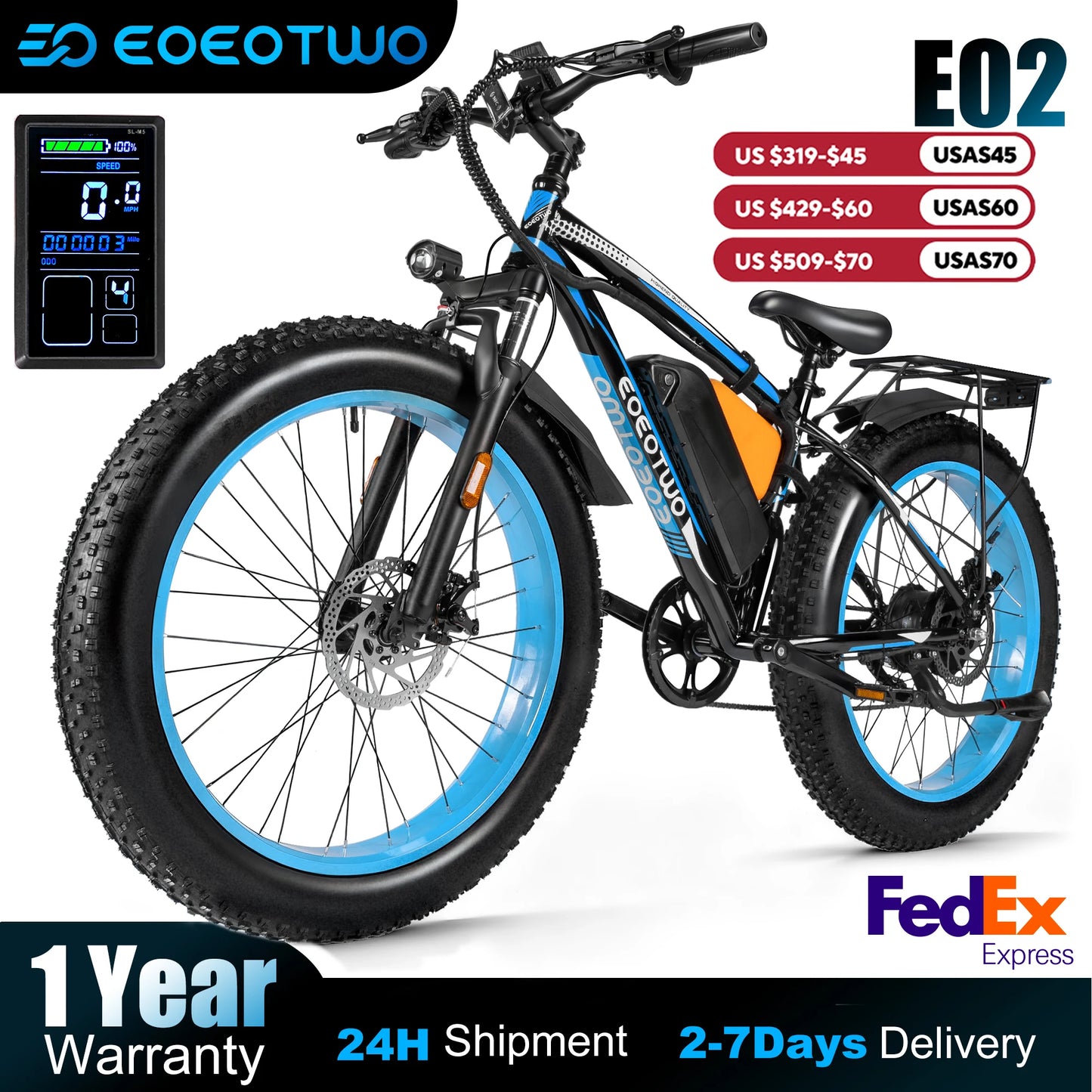 1500W Peak Electric Mountain Bike for Adults,