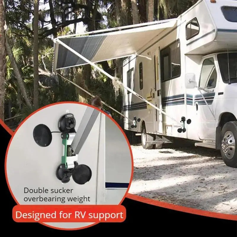 Heavy Duty Suction Cups RV Awning Fixed Support Bracket