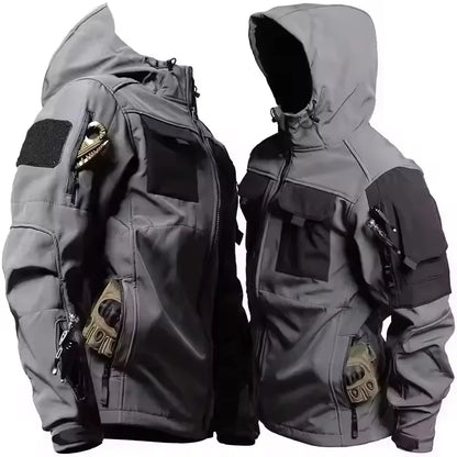 Autumn Winter Tactical Jackets Men Windproof Hooded Outdoor Functional Multi-pockets