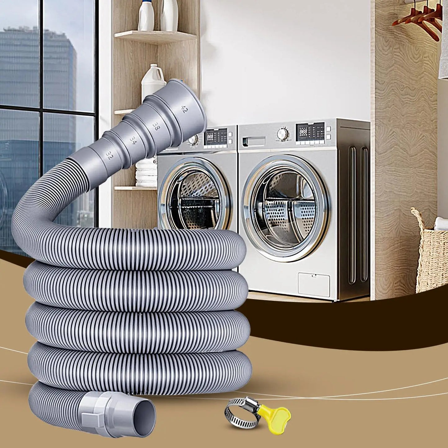 3/4/ 5m Caravan Sewer Pipe Kit Foldable RV Trailer Sewer Hose With Adjustable Adapter And Clamp Leakproof RV Hose Rv Accessories