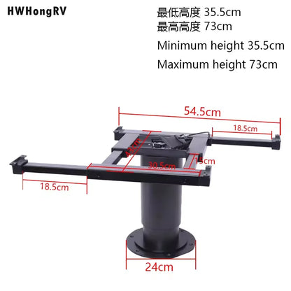 Pneumatic Gas Lifting Table Height Adjustable for Boat Marine Caravan RV